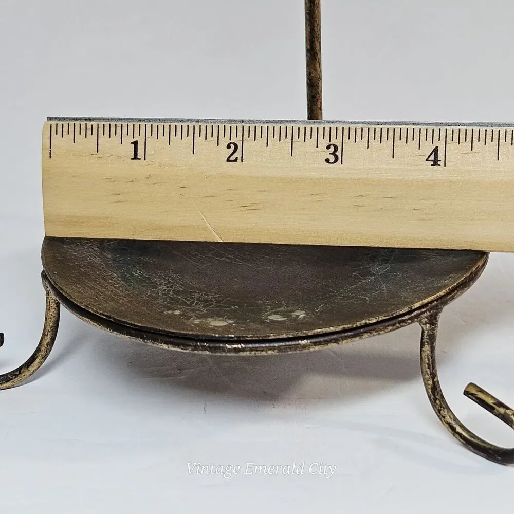 Vtg Sunburst Gold Metal Candle Holder Glass Sun Face 3d Mystical  Celestial Boho